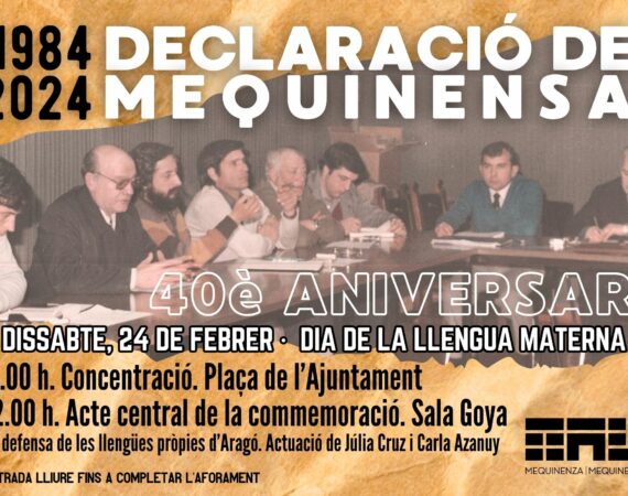 CARTELL CELEBRACIÓ 40è ANIVERSARI DECLARACIÓ DE MEQUINENSA