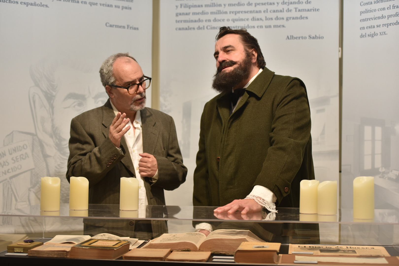 Ramón J Sender y Joaquín Costa en las visitas teatralizadas