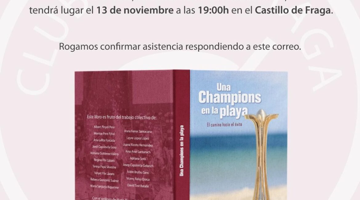 CP Esneca Fraga presenta el libro «Una Champions en la playa»