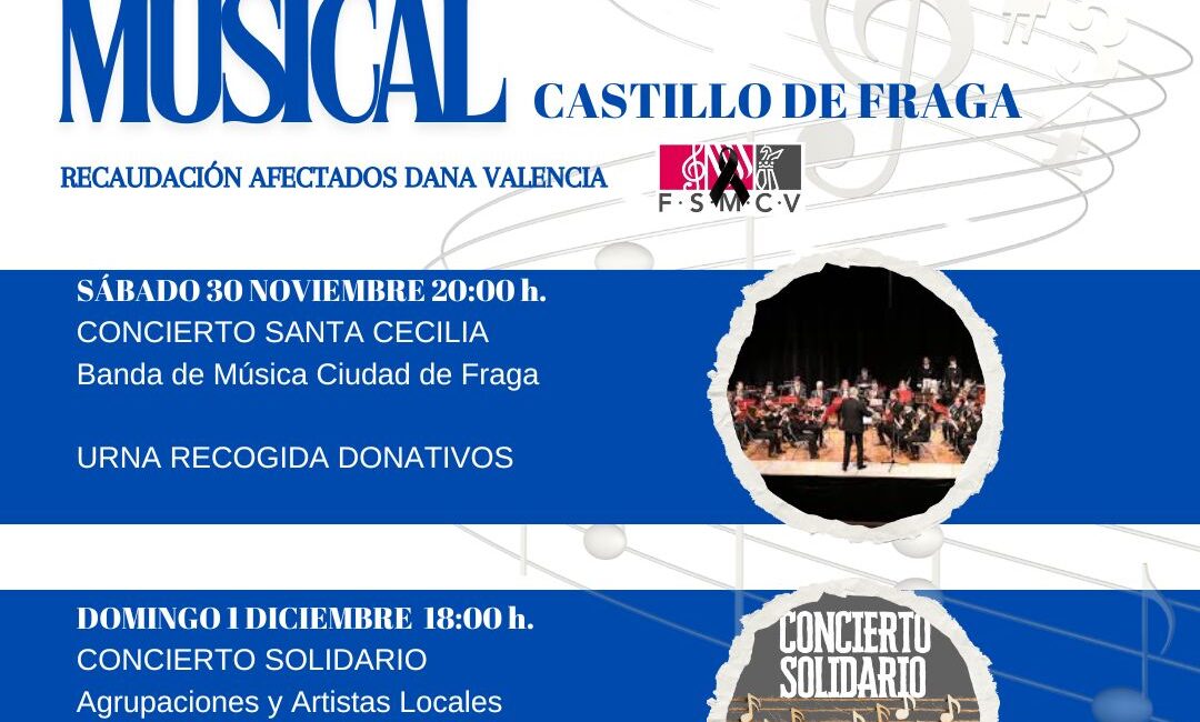 Los conciertos por Santa Cecilia y en favor de los afectados por la DANA protagonistas en Fraga