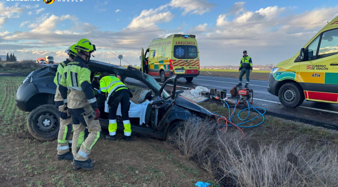 Accidente de tráfico en la A-131 a la altura de Velilla de Cinca