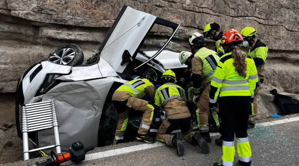 Dos heridos en un accidente en la N-211 en Mequinenza